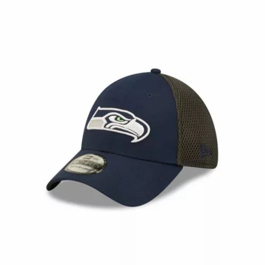 * New Era Seattle Seahawks Neo 39Thirty Stretch Fit Hat Navy Nfl Hats & Caps