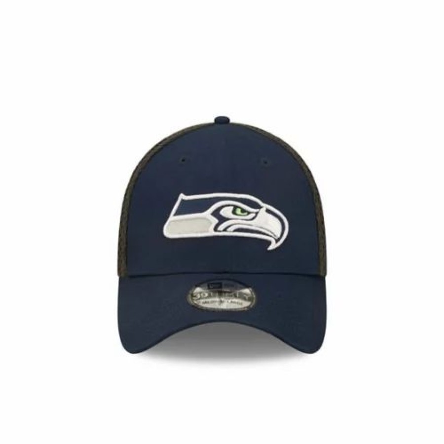 * New Era Seattle Seahawks Neo 39Thirty Stretch Fit Hat Navy Nfl Hats & Caps