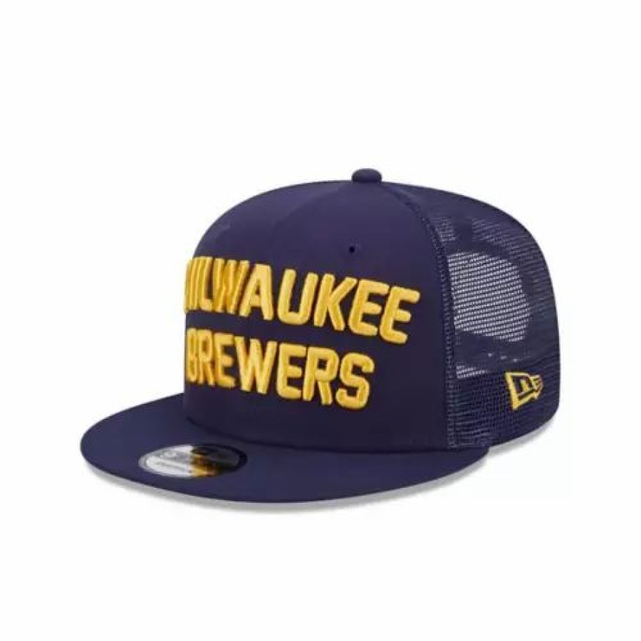 * New Era Milwaukee Brewers Retro Stack 9Fifty Snapback Hat Navy Mlb Hats & Caps