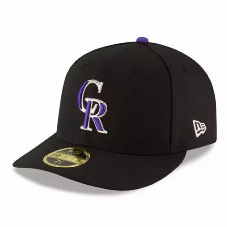 * New Era Colorado Rockies Authentic Collection Low Profile 59Fifty Fitted Hat Black Mlb Hats & Caps