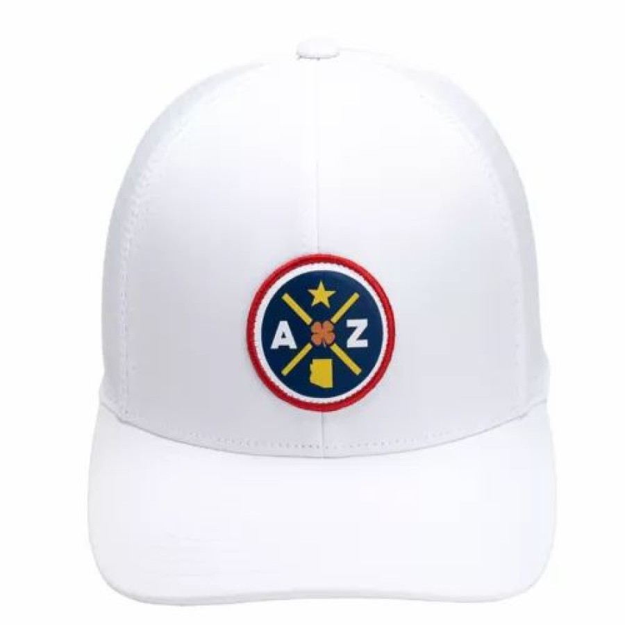 * Men'S Black Clover Arizona Vibe Golf Snapback Hat White Hats & Caps