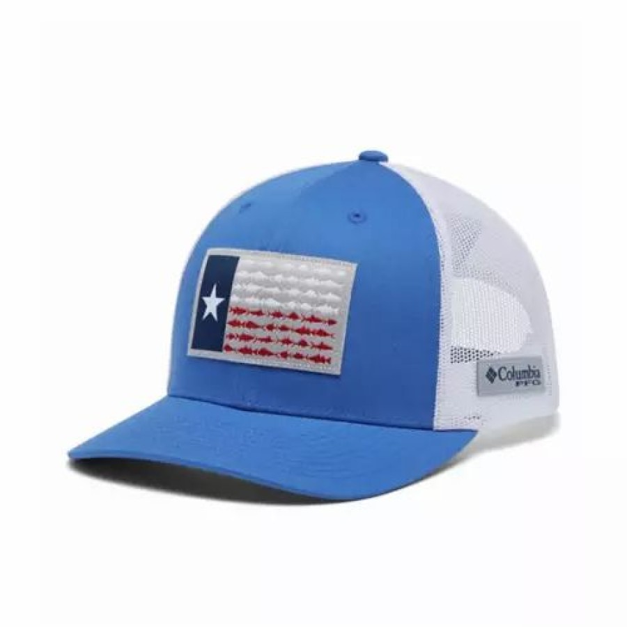 * Adult Columbia Pfg Mesh Fish Flag Snapback Hat Hats & Caps