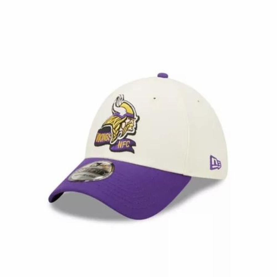 * New Era Minnesota Vikings 2022 Sideline 39Thirty Stretch Fit Hat Cream Nfl Hats & Caps