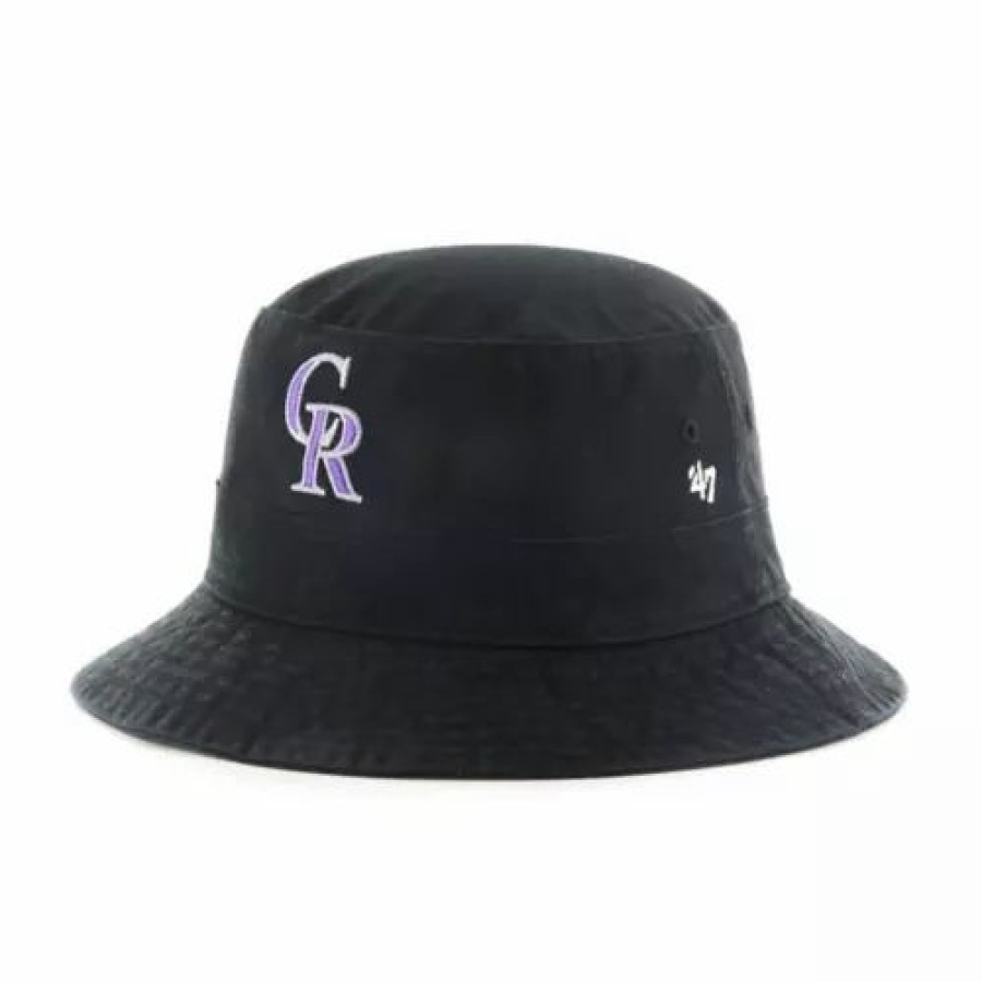 * 47 Brand 47 Brand Colorado Rockies Primary Bucket Hat Black Mlb Hats & Caps