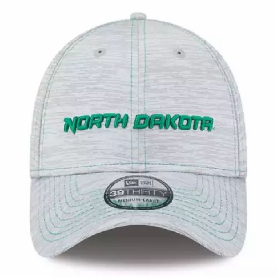 * New Era North Dakota Fighting Hawks 3930 Speed Hat Silver College Hats & Caps