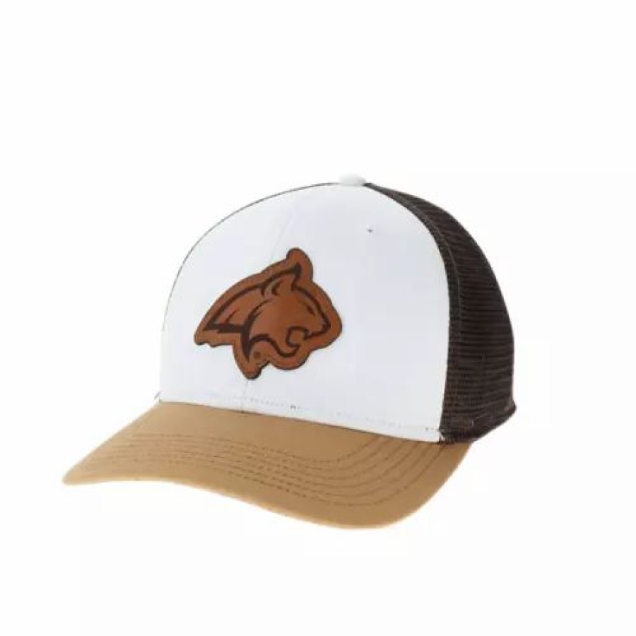 * Legacy Athletic Montana State Bobcats Engrave Champ Hat White/Camel College Hats & Caps