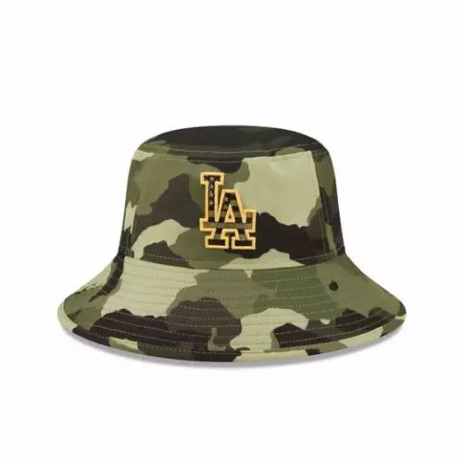 * New Era Los Angeles Dodgers 2022 Armed Forces Day Bucket Hat Camo Mlb Hats & Caps