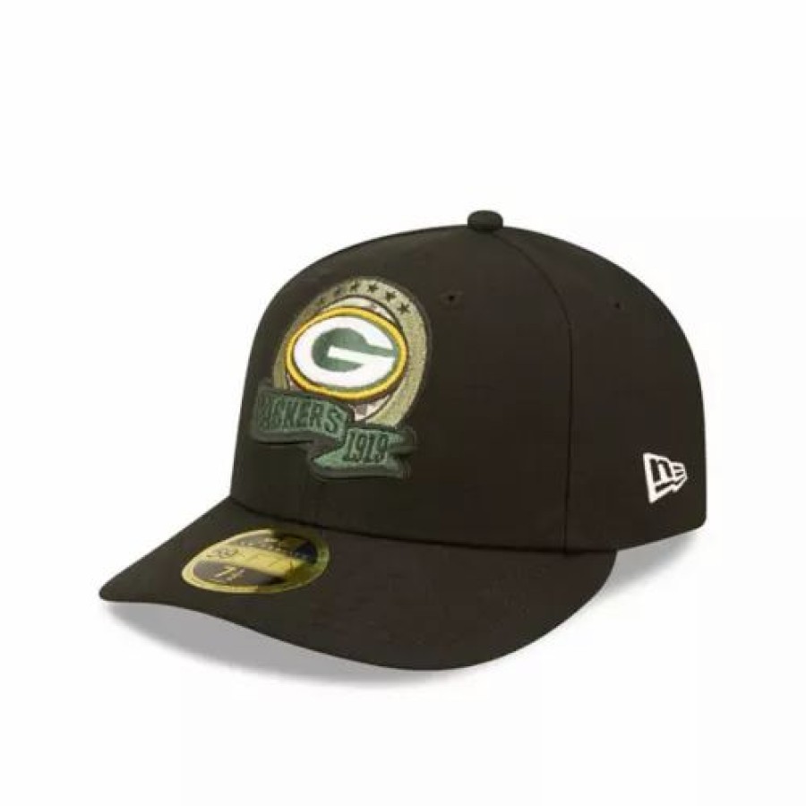 * New Era Green Bay Packers 2022 Salute To Service Low Profile 59Fifty Fitted Hat Black Nfl Hats & Caps