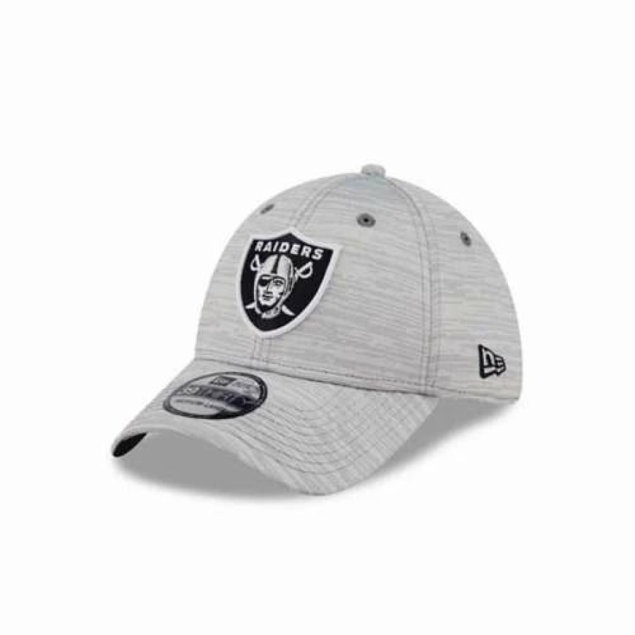 * New Era Las Vegas Raiders 2022 Training Camp 39Thirty Stretch Fit Hat Grey Heather Nfl Hats & Caps