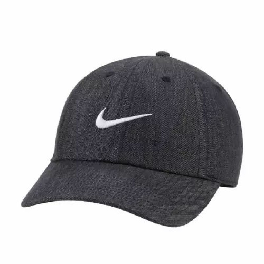 * Men'S Nike Sportswear Heritage86 Swoosh Adjustable Hat Black/White Hats & Caps