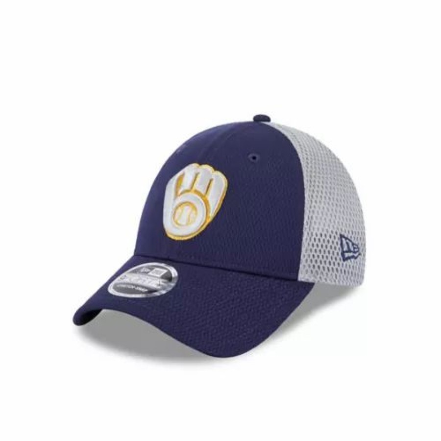 * New Era Milwaukee Brewers Outline 9Forty Adjustable Hat Navy Mlb Hats & Caps