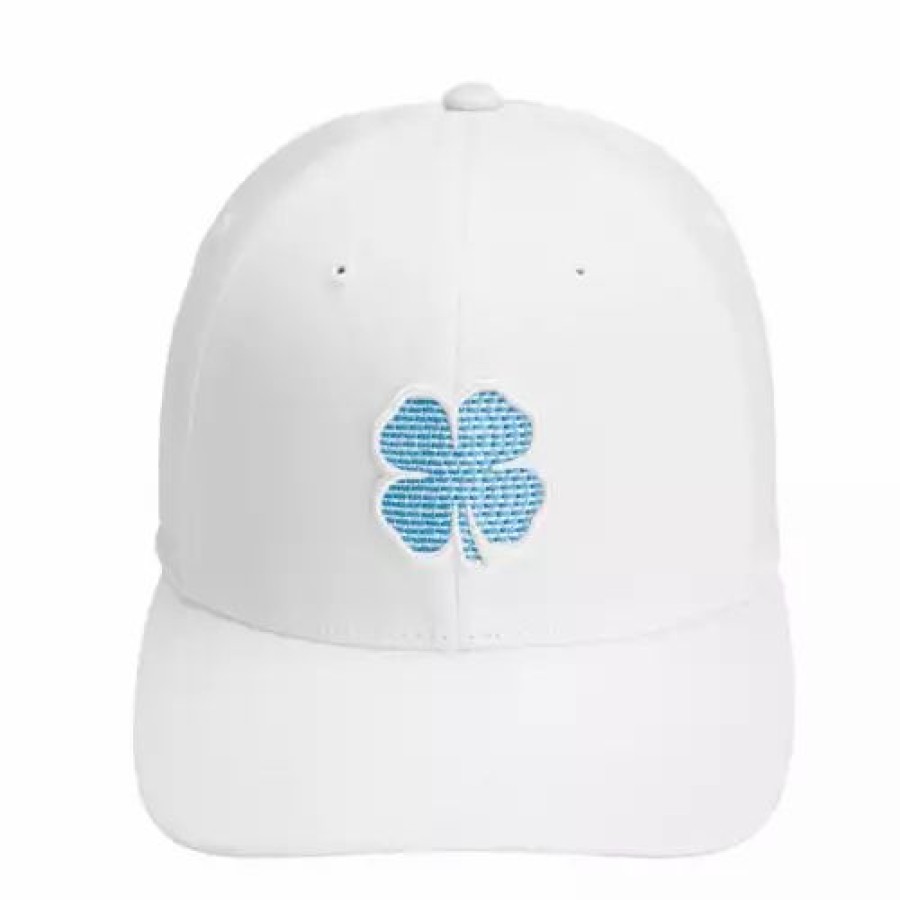 * Men'S Black Clover Inside Line Golf Snapback Hat White Hats & Caps