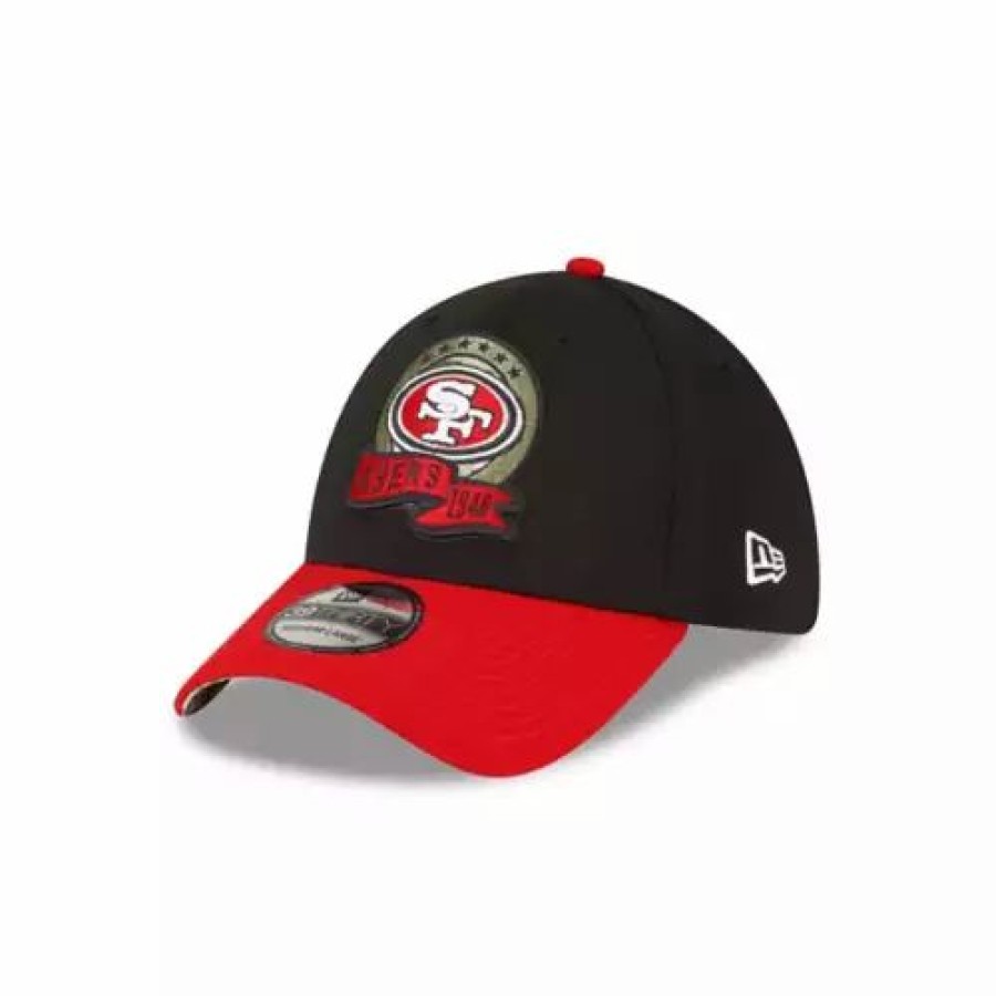 * New Era San Francisco 49Ers 2022 Salute To Service 39Thirty Stretch Fit Hat Black Nfl Hats & Caps