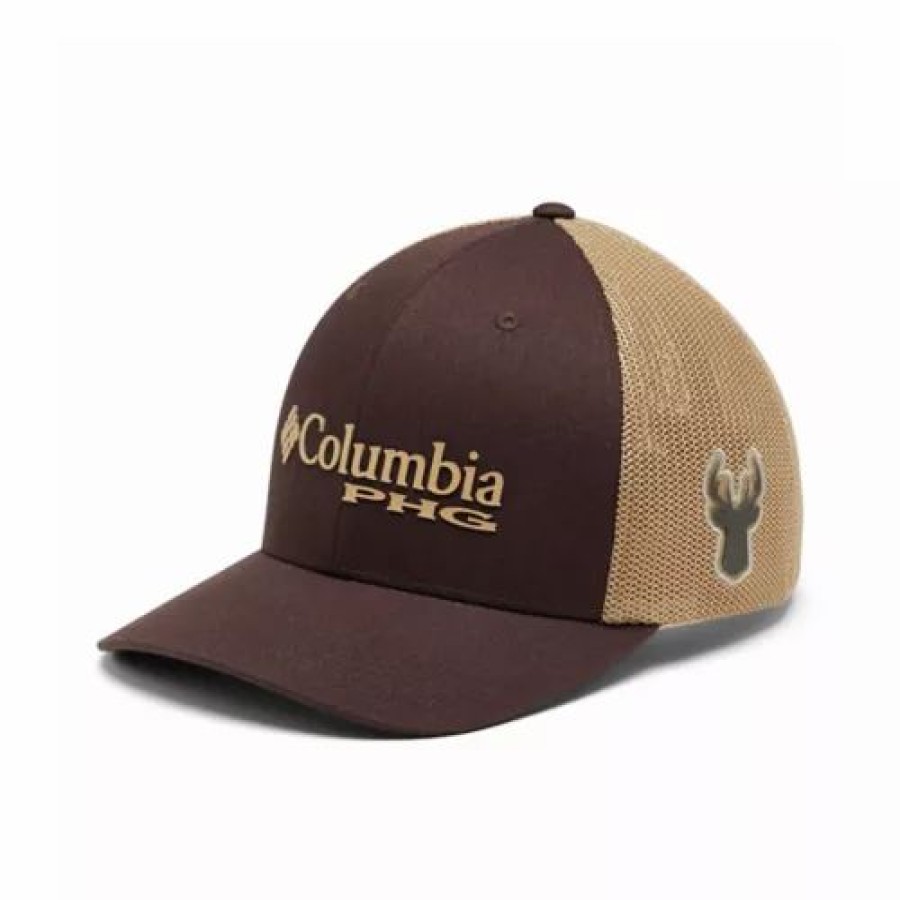 * Adult Columbia Phg Logo Mesh Flexfit Hat Hats & Caps