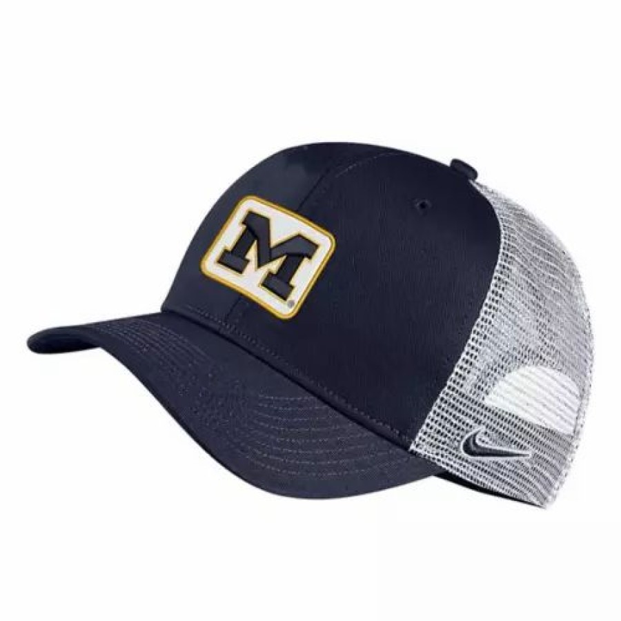 * Nike Michigan Wolverines Classic 99 Trucker Hat Navy College Hats & Caps