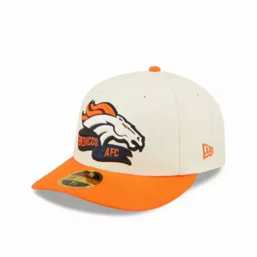 * New Era Denver Broncos 2022 Sideline Low Profile 59Fifty Fitted Hat Cream Nfl Hats & Caps