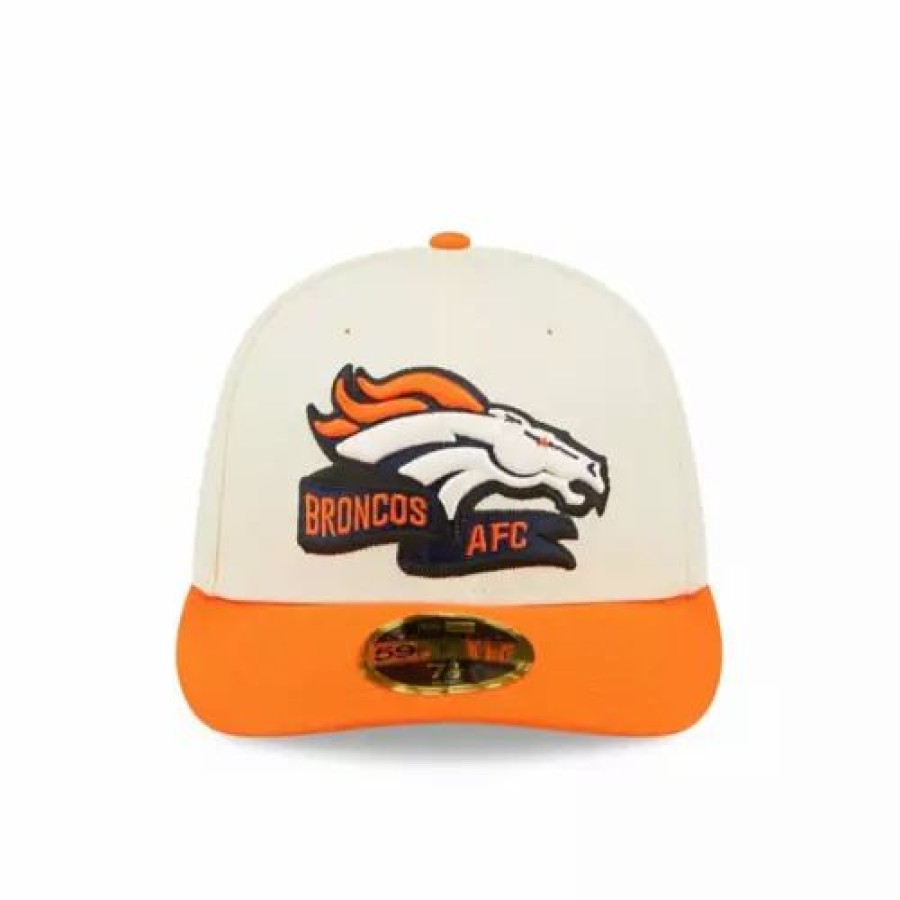 * New Era Denver Broncos 2022 Sideline Low Profile 59Fifty Fitted Hat Cream Nfl Hats & Caps