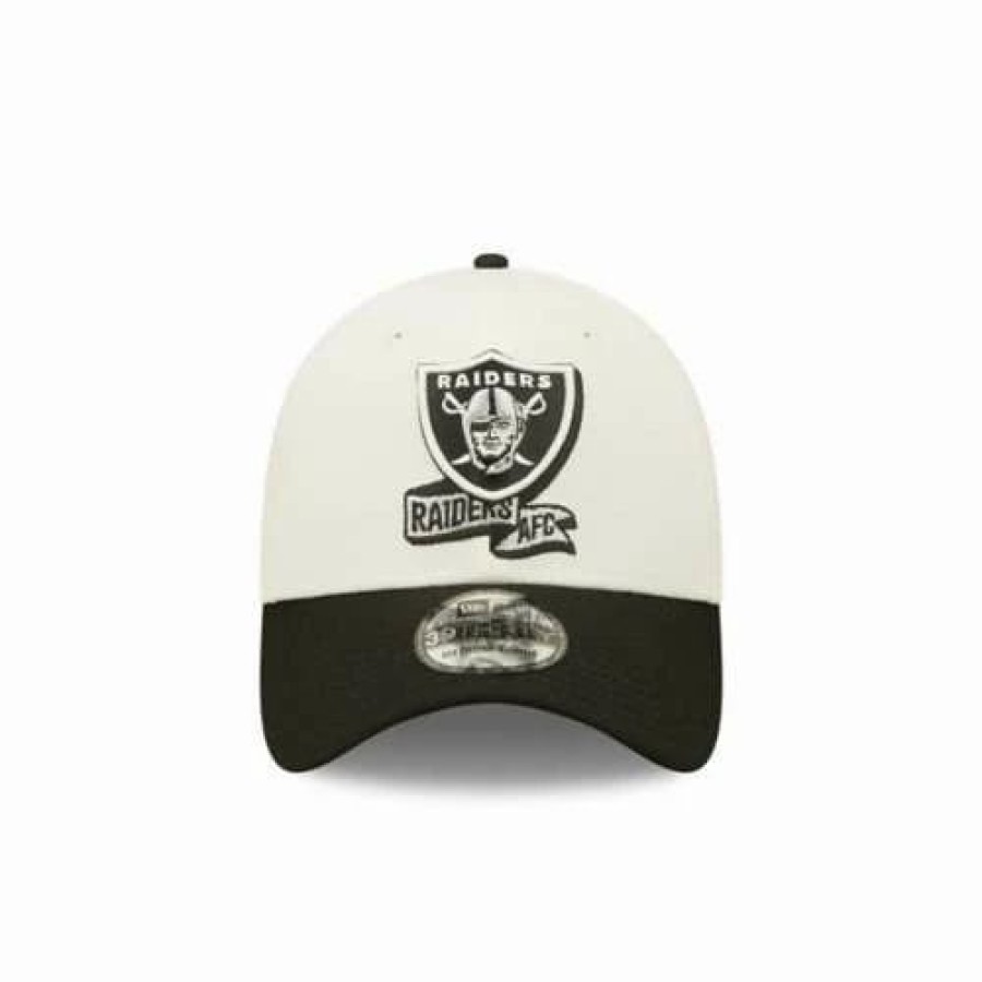 * New Era Las Vegas Raiders 2022 Sideline 39Thirty Stretch Fit Hat Cream Nfl Hats & Caps