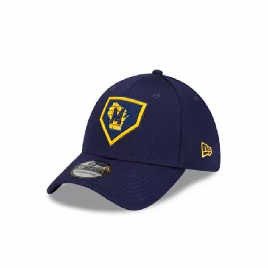 * New Era Milwaukee Brewers 2022 Clubhouse Alternate 39Thirty Stretch Fit Hat Mlb Hats & Caps