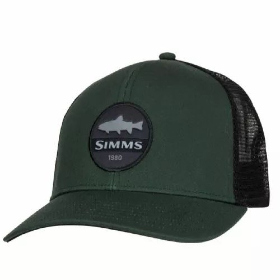 * Adult Simms Trout Patch Trucker Snapback Hat Hats & Caps