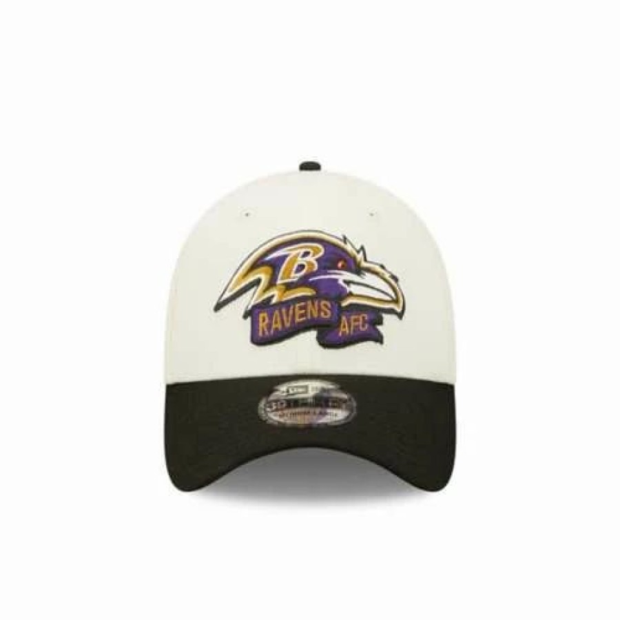 * New Era Baltimore Ravens 2022 Sideline 39Thirty Stretch Fit Hat Cream Nfl Hats & Caps