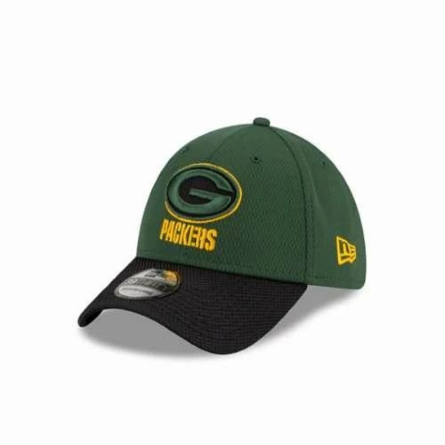 * New Era Bay Packers Road Sideline 39Thirty Stretch Fit Hat Green Nfl Hats & Caps