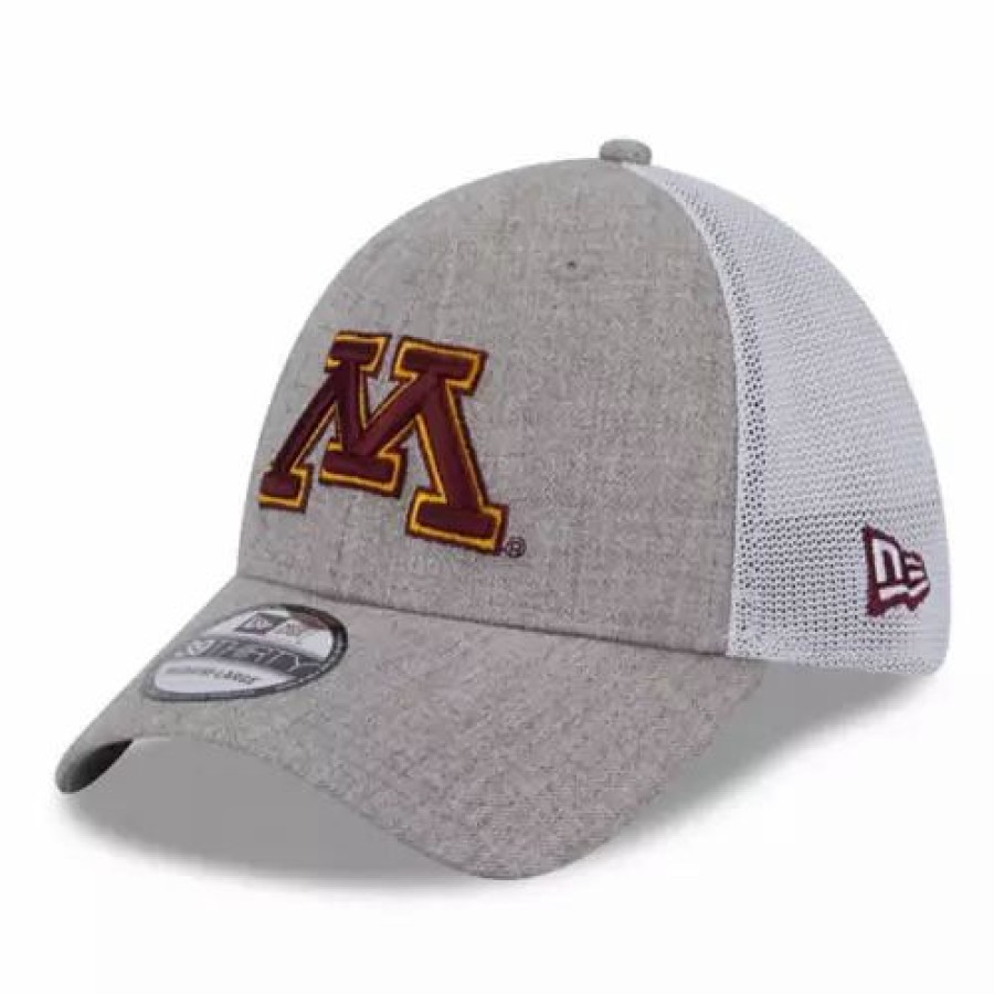 * New Era Minnesota Golden Gophers Heather 3930 Hat Heather Grey College Hats & Caps