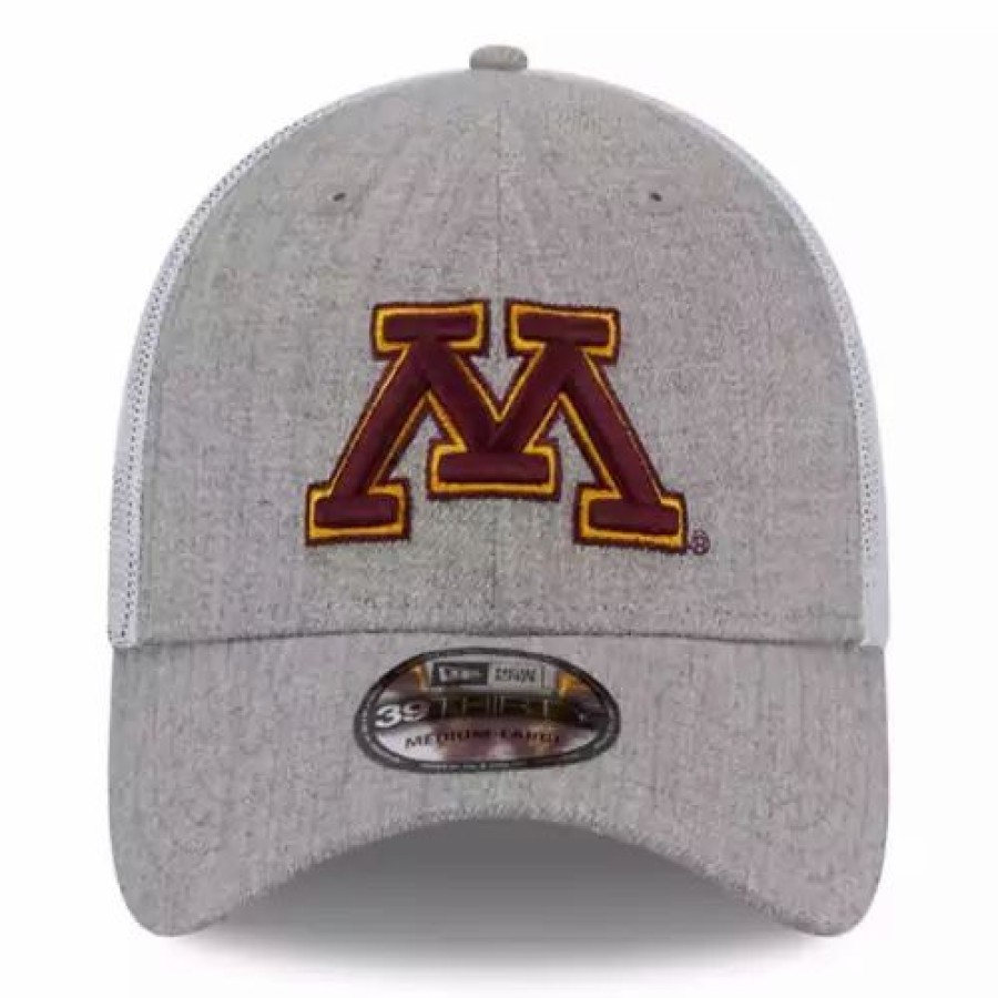 * New Era Minnesota Golden Gophers Heather 3930 Hat Heather Grey College Hats & Caps