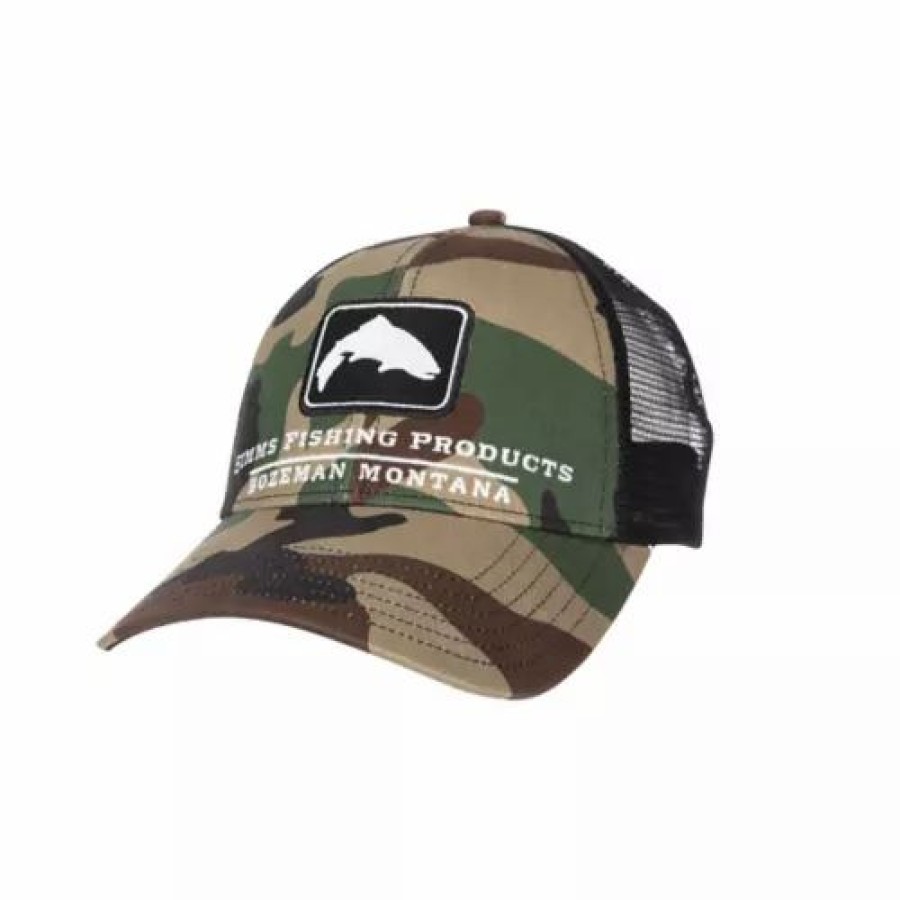 * Adult Simms Trout Icon Trucker Snapback Hat Hats & Caps