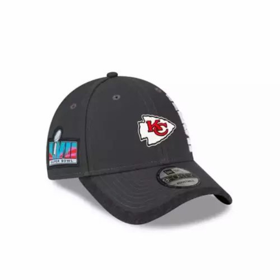 * New Era Kansas City Chiefs Super Bowl Lvii Opening Night 9Forty Adjustable Hat Charcoal Nfl Hats & Caps