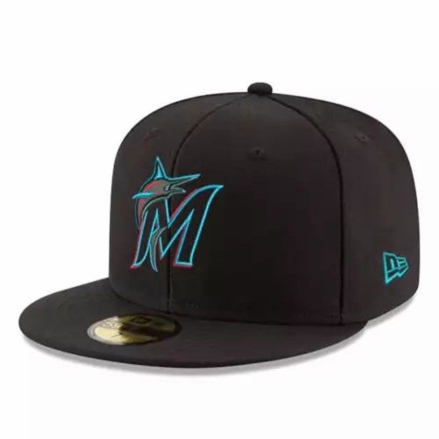 * New Era Miami Marlins On Field 59Fifty Fitted Hat Blue Mlb Hats & Caps