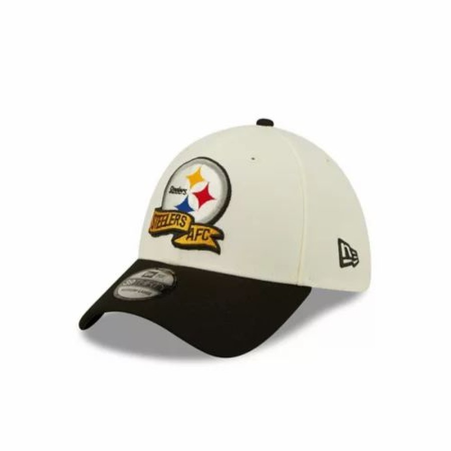 * New Era Pittsburgh Steelers 2022 Sideline 39Thirty Stretch Fit Hat Cream Nfl Hats & Caps