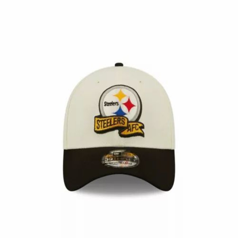 * New Era Pittsburgh Steelers 2022 Sideline 39Thirty Stretch Fit Hat Cream Nfl Hats & Caps