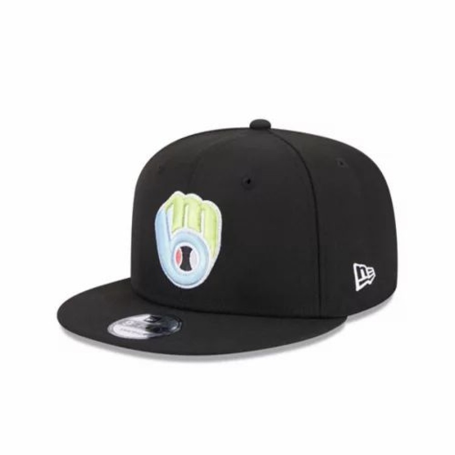 * New Era Milwaukee Brewers 2Tone Colorpack 9Fifty Snapback Hat Black Mlb Hats & Caps