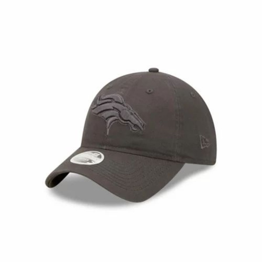 * New Era Women'S Denver Broncos Core Classic 9Twenty Adjustable Hat Charcoal Nfl Hats & Caps