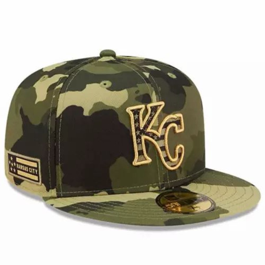 * New Era Kansas City Royals 2022 Armed Forces Day 59Fifty Fitted Hat Camo Mlb Hats & Caps