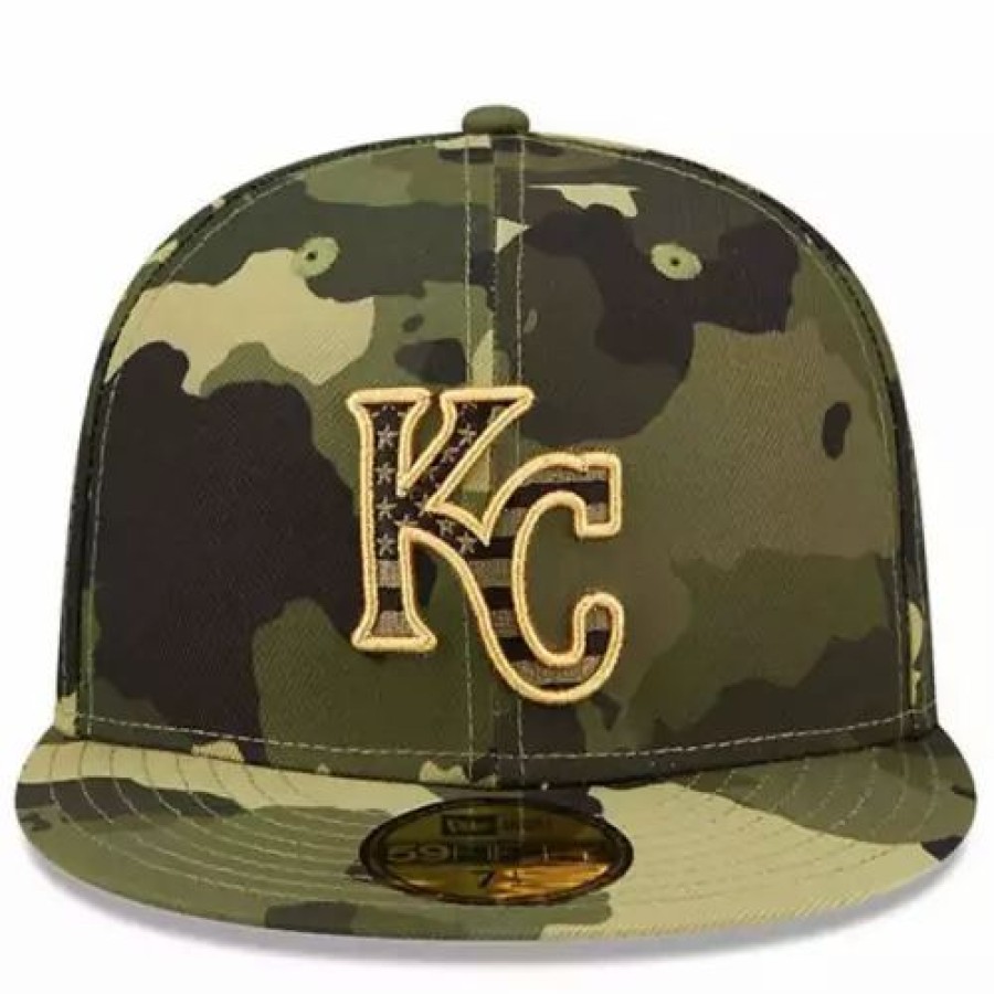 * New Era Kansas City Royals 2022 Armed Forces Day 59Fifty Fitted Hat Camo Mlb Hats & Caps