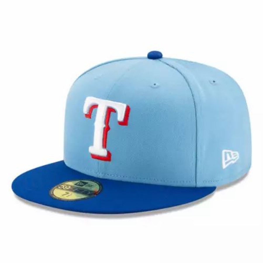 * New Era Texas Rangers Authentic Collection Alternate On Field 59Fifty Fitted Hat Light Blue Mlb Hats & Caps