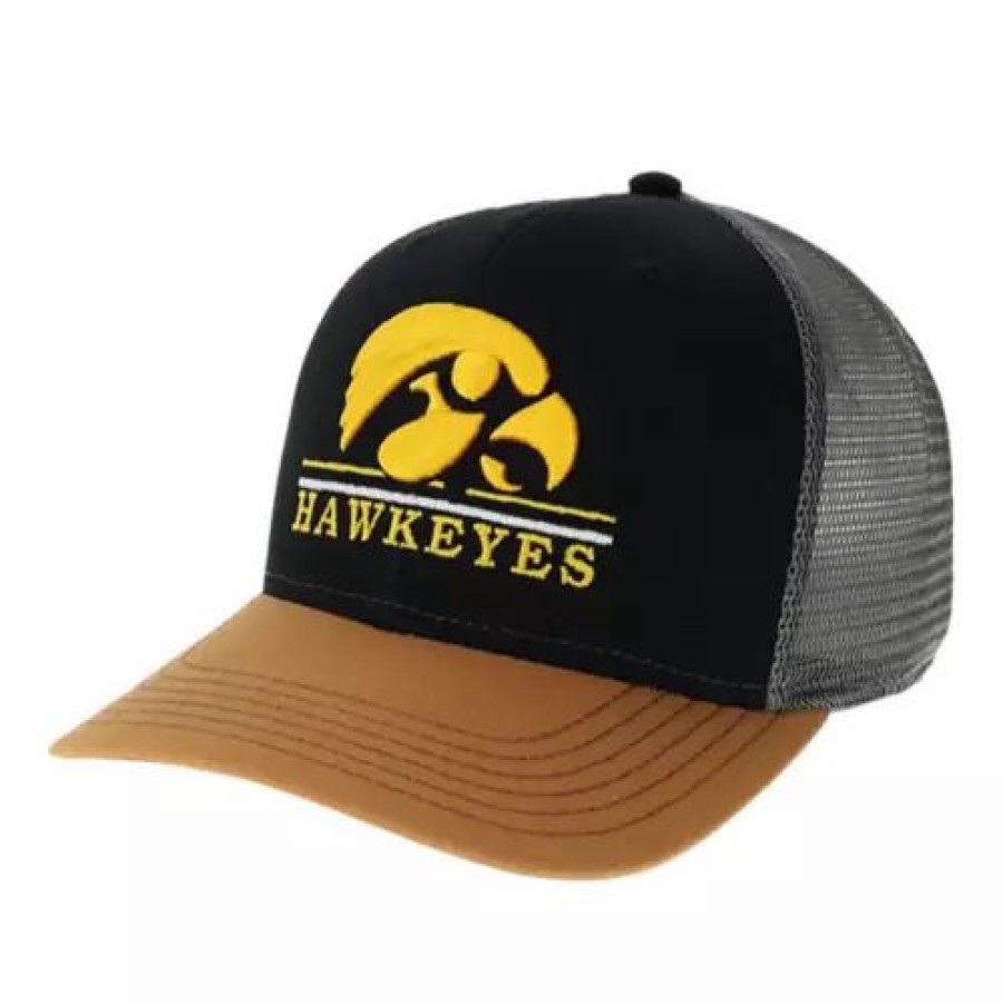 * Legacy Athletic Iowa Hawkeyes Bigs Hat Black/Camel College Hats & Caps