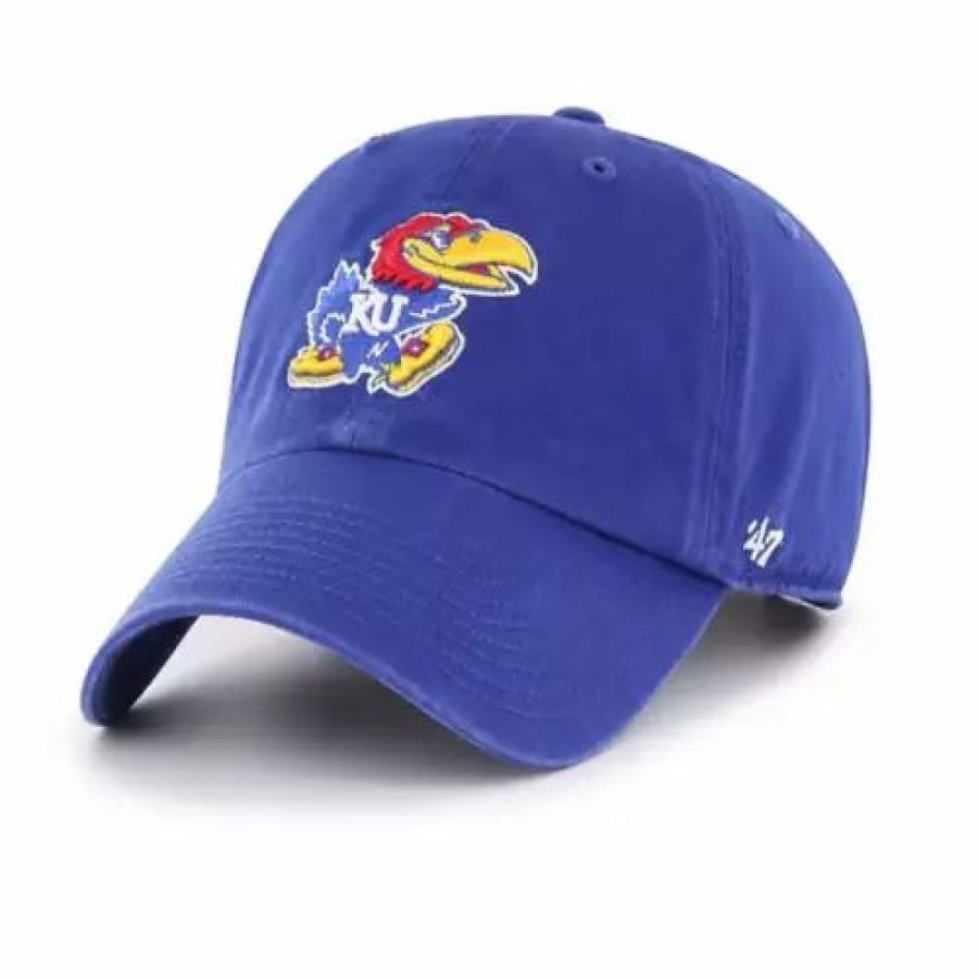 * 47 Brand 47 Brand Kansas Jayhawks Cleanup Jayhawk Hat Royal College Hats & Caps