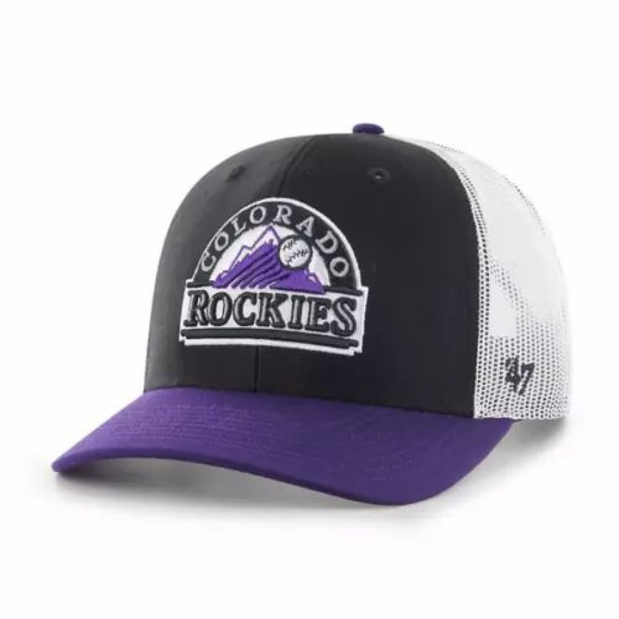 * 47 Brand 47 Brand Colorado Rockies Side Note Hat Black Mlb Hats & Caps