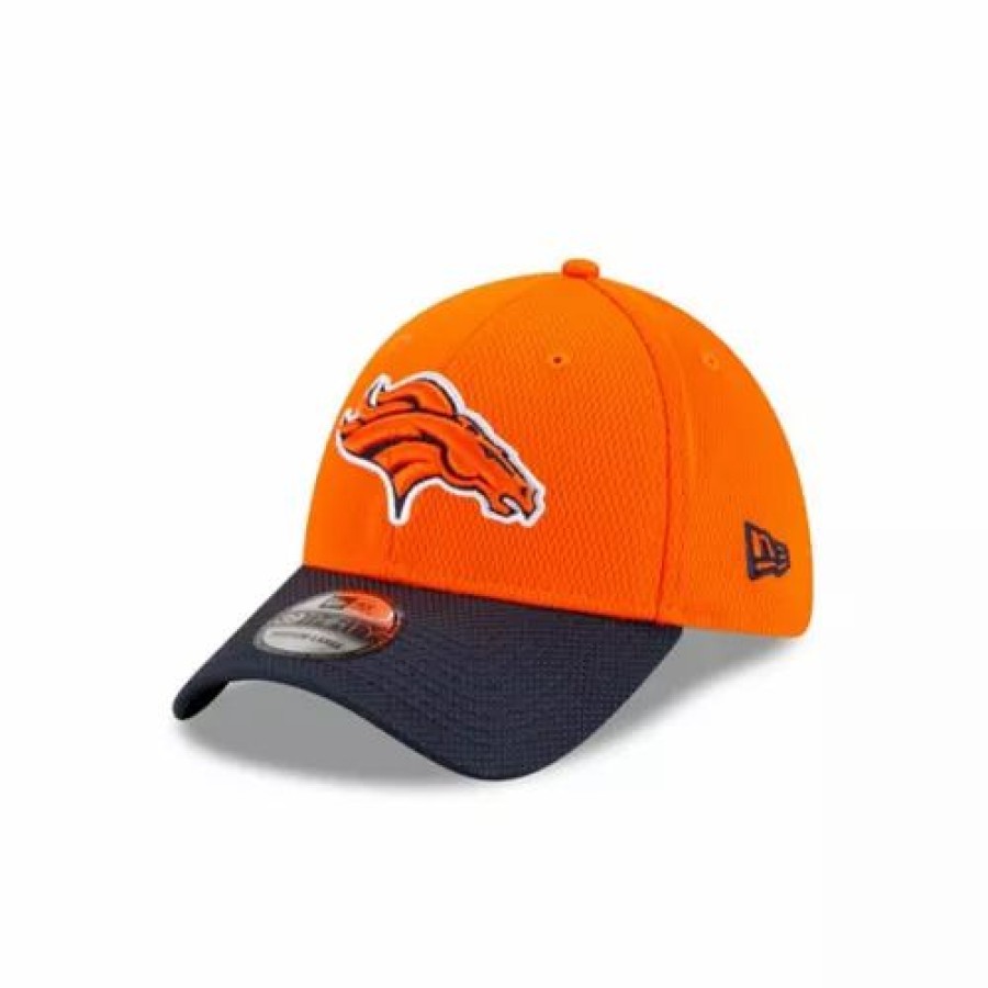 * New Era Denver Broncos Road Sideline 39Thirty Stretch Fit Hat Orange Nfl Hats & Caps