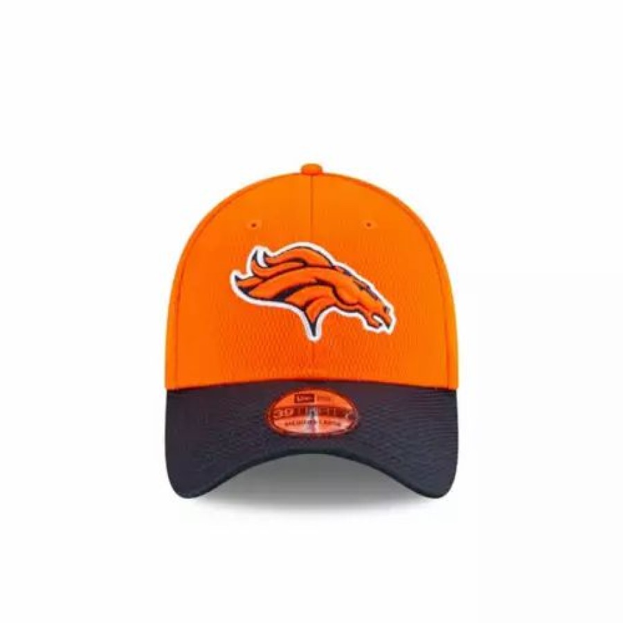 * New Era Denver Broncos Road Sideline 39Thirty Stretch Fit Hat Orange Nfl Hats & Caps