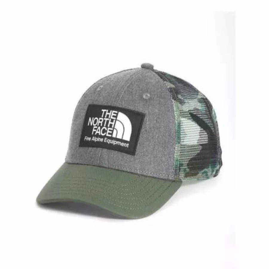 * Boys' The North Face Mudder Trucker Snapback Hat Green Camo Hats & Caps