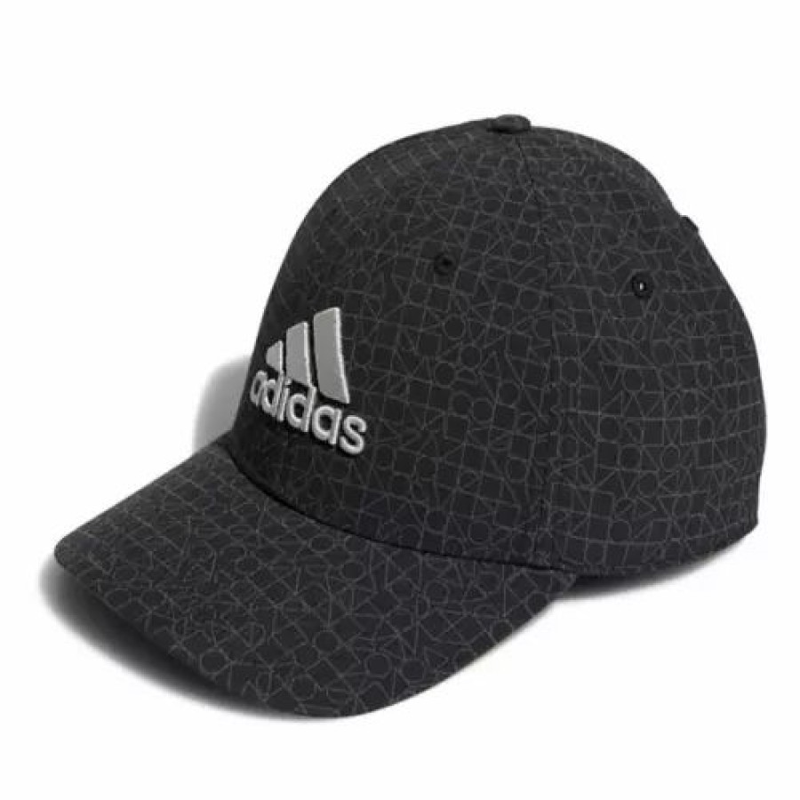 * Adult Adidas Tour Print Golf Snapback Hat Black Hats & Caps