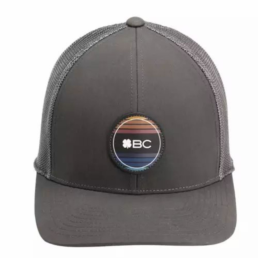 * Men'S Black Clover Horizon Golf Snapback Hat Charcoal Hats & Caps