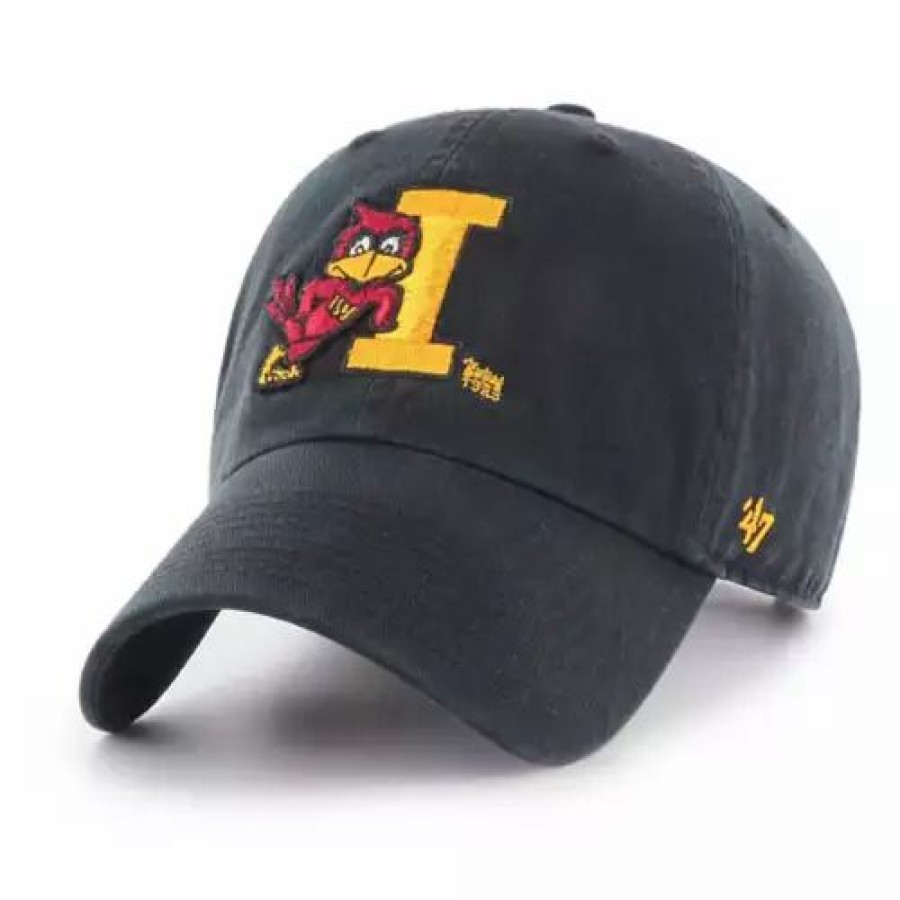 * 47 Brand 47 Brand Iowa State Cyclones Lean Cy Cleanup Hat Black College Hats & Caps