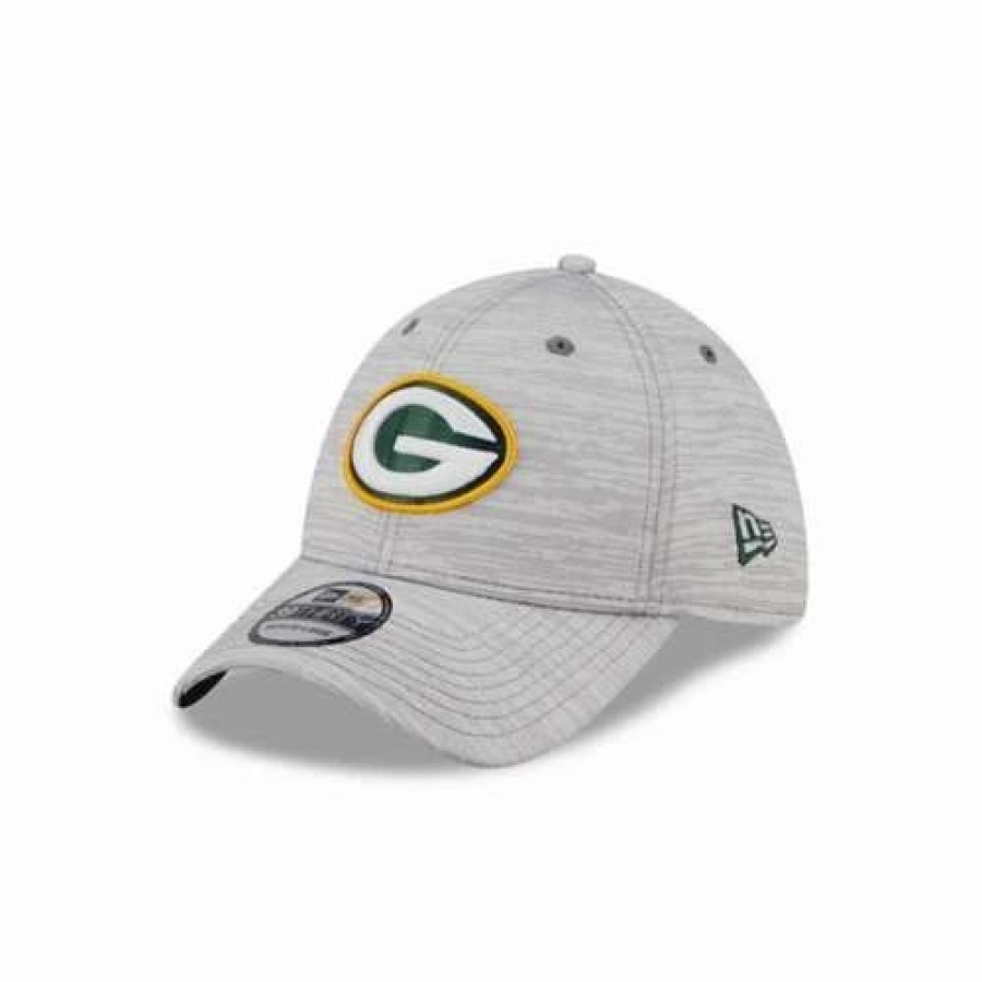 * New Era Green Bay Packers 2022 Training Camp 39Thirty Stretch Fit Hat Grey Heather Nfl Hats & Caps