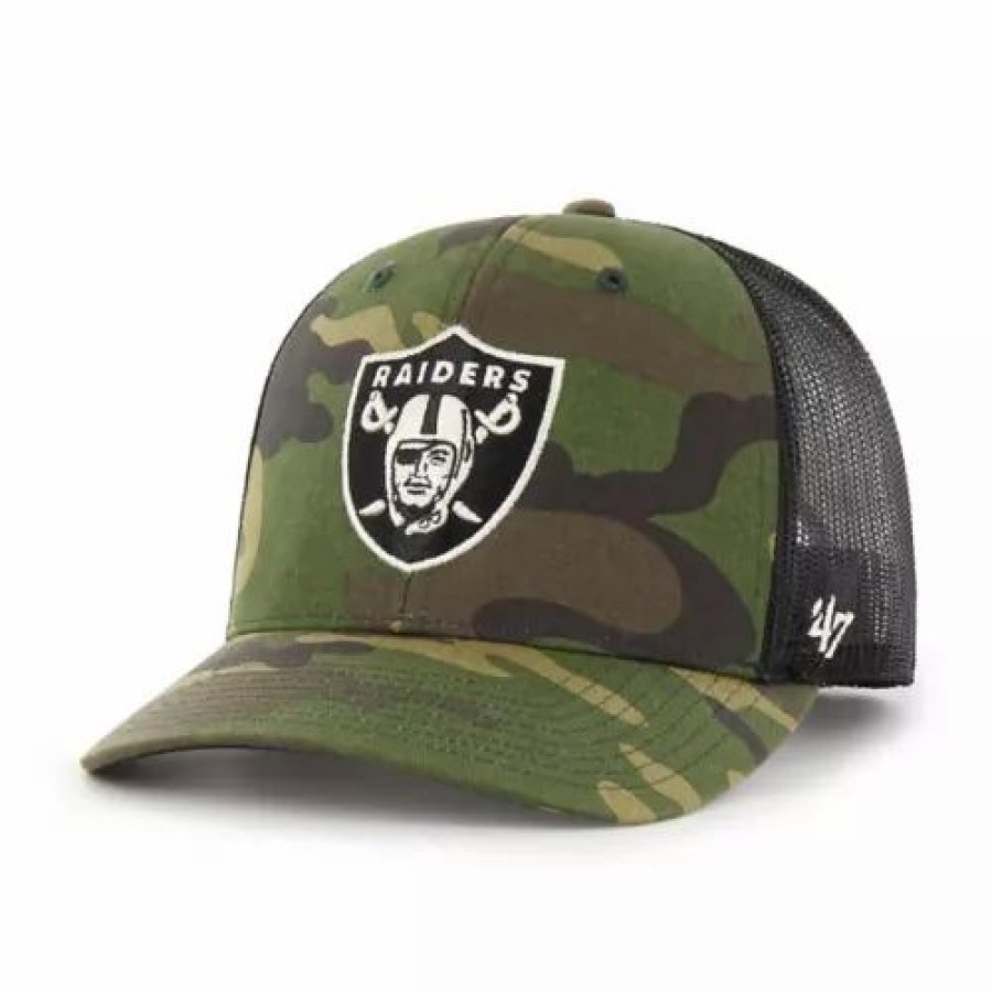 * 47 Brand 47 Brand Las Vegas Raiders Trucker Strap Hat Camo Nfl Hats & Caps