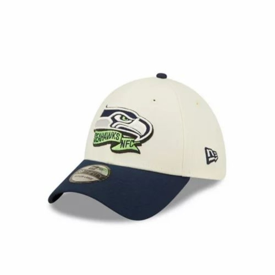 * New Era Seattle Seahawks 2022 Sideline 39Thirty Stretch Fit Hat Cream Nfl Hats & Caps